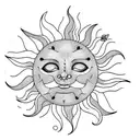 sun with berry  tattoo design idea