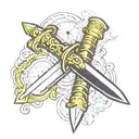 map, stoic, commando dagger tattoo design idea
