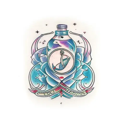 capricorn and aquarius love forever tattoo design idea