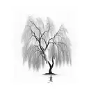 weeping willow tree tattoo design idea