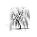 weeping willow tree tattoo design idea