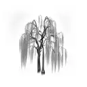 weeping willow tree tattoo design idea