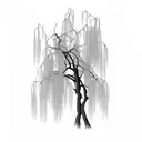 weeping willow tree tattoo design idea