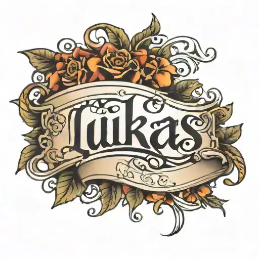 Lukas Name Cursive tattoo design idea