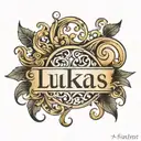Lukas Name Cursive tattoo design idea