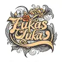 Lukas Name Cursive tattoo design idea