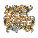 Lukas Name Cursive tattoo design idea