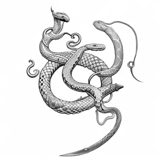 sword with snake wrapped around  tattoo design idea