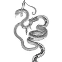 sword with snake wrapped around  tattoo design idea