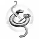sword with snake wrapped around  tattoo design idea