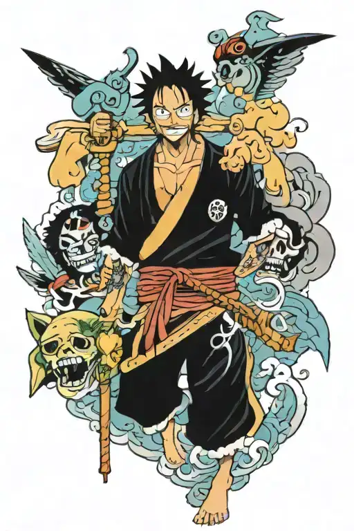 yamato one piece anime tattoo design idea
