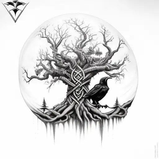 A tattoo of a black raven turning into a tree. Color: Black. Tags: Popular  | Beautiful tattoos, Tattoos, Cool tattoos