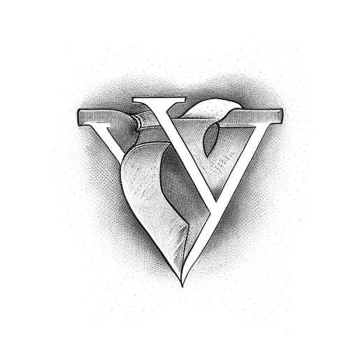 HEART showing the letters P M M C J V tattoo design idea