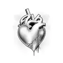 HEART showing the letters P M M C J V tattoo design idea
