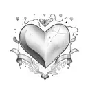 HEART including the letters P M M C J V tattoo design idea