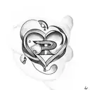 HEART including the letters P M M C J V tattoo design idea