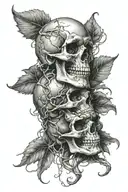 intertwined skulls representing dark periods tattoo design idea
