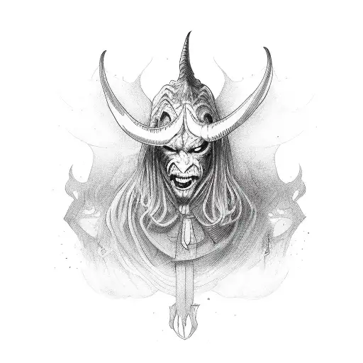 the devil dances with the girl tattoo design idea