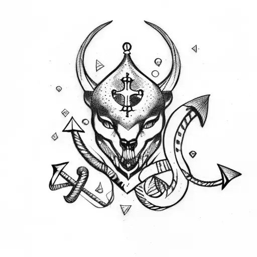 Crossed anchors tattoo design idea
