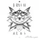 Scroll with Birthdates for two kids, Hannah June 03 2010 and Meeghan December 06 2012  tattoo design idea