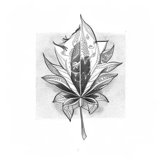 weed plant tattoo design idea