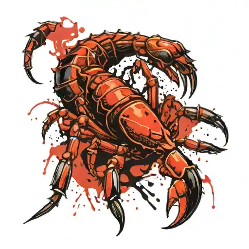 Scorpion with sting tattoo design idea
