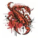Scorpion with sting tattoo design idea