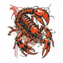 Scorpion with sting tattoo design idea