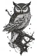 owl and Taurus constellation, simple tattoo tattoo design idea