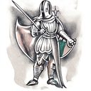 Medieval knight tattoo design idea