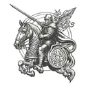 Olive-headed knight(bhuo) tattoo design idea