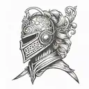 Olive-headed knight(bhuo) tattoo design idea