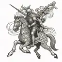 Olive-headed knight(bhuo) tattoo design idea