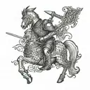 Olive-headed knight(bhuo) tattoo design idea