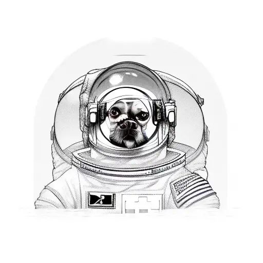 three dogs in astronaut suits tattoo design idea