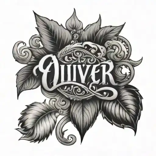 oliver name tattoo tattoo design idea