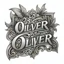 oliver name tattoo tattoo design idea