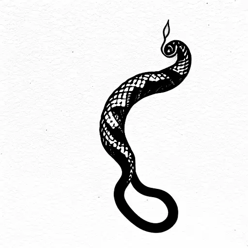 Snake with leaf tattoo design idea