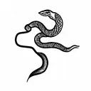 Snake with leaf tattoo design idea