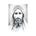 A portrait of Jesus in a sketch style tattoo design idea