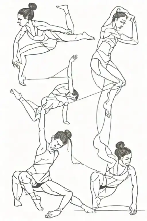gymnast performing tattoo design idea