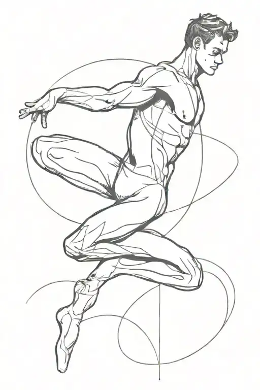 men gymnast performing tricks tattoo design idea