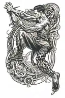 men gymnastics twist your imagination tattoo design idea