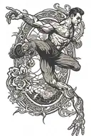 men gymnastics twist your imagination tattoo design idea