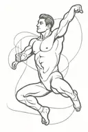 men gymnast performing tricks tattoo design idea