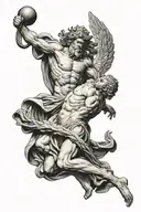 The Greek God Ganymede killing zeus god tattoo design idea