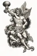 The Greek God Ganymede killing zeus god tattoo design idea