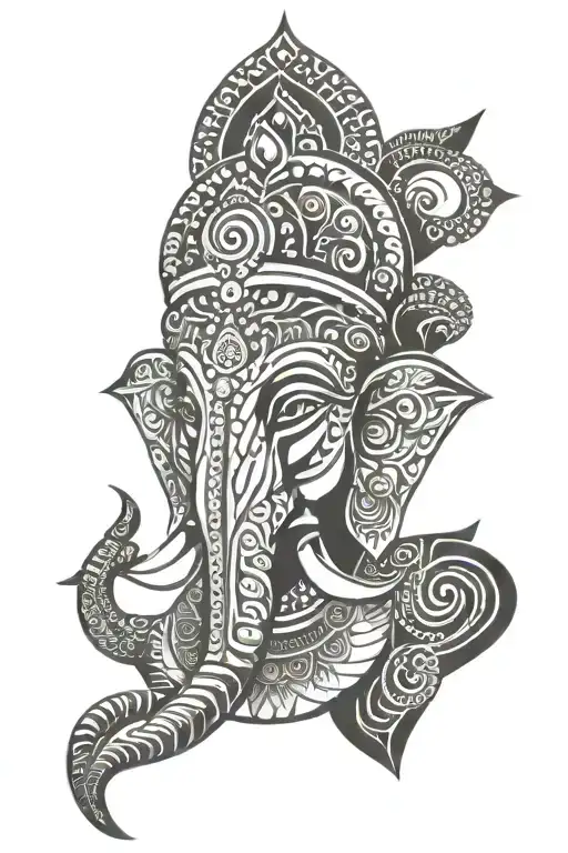 lord Ganesha head tattoo design idea