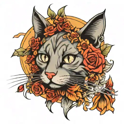 cat bad tattoo design idea