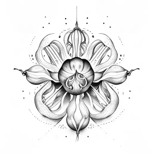 Beautiful Botanical Garlic Illustration Tattoo